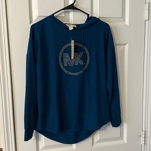 Michael Kors women’s long sleeve hooded waffle shirt